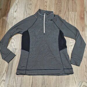T by Talbots Striped Quarter Zip Pullover – Size Medium – UPF 50+